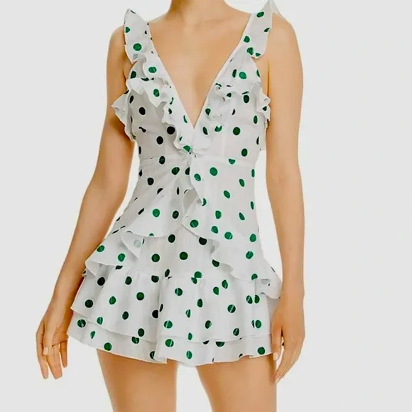 green polka dot summer dress 1960s Lime Green Polka Dot Dress, Small